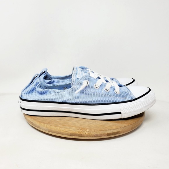 Converse Shoreline Shoes Womens 8 Light Blue Slip On Sneakers Cinch Heel - Picture 7 of 13